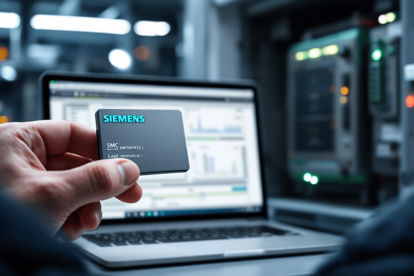 کارت حافظه PLC زیمنس به عنوان نماد Load Memory برای درک تفاوت حافظه Load و Work